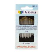 Иглы швейн.ручн. д/вышивания GAMMA №3-9 16 шт