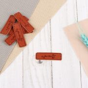 Нашивка из кожзама «Hand Made» кошечка