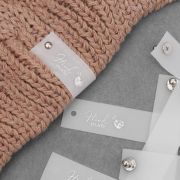 Бирка из силикона для одежды «Hand made» серебр.
