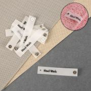 Бирка из силикона для одежды «Hand made» черн.