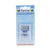 Иглы для быт. шв. машин «Gamma» д/джинс.тканей. 5 шт. в блистере №90