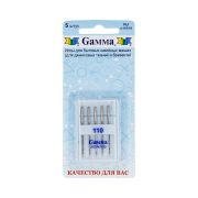 Иглы для быт. шв. машин «Gamma» д/джинс.тканей. 5 шт. в блистере №110